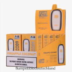 FLUM PEBBLE Vape | FLUM PEBBLES 6000 Züge 10 Packungen Ananas-Kokosnuss H4J80V66