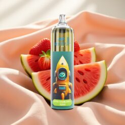 JNR Rocket-X 12400 Puffs mit RGB-Licht, 1.2ohm Mesh Coil, 850mAh, 25ml, Typ-C, Erdbeer-Wassermelone-Eis
