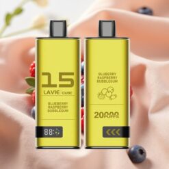 Lavie Cube 20000 Puffs 28ML 600mAh Type C Disposable Vape Blueberry Raspberry Bubblegum