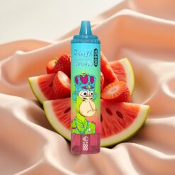 RandM Fumot Tornado 15000 Puffs 25ml 850mAh Mesh LCD Typ-C Erdbeer-Wassermelone