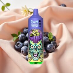 RandM Tornado 9000 Puffs 850mAh 18mL Mesh Coil RGB Display Blueberry Ice