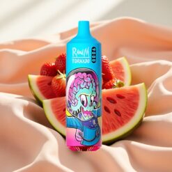 RandM Tornado 9000 Puffs 850mAh 18mL Mesh Coil RGB Display Prime Strawberry Watermelon